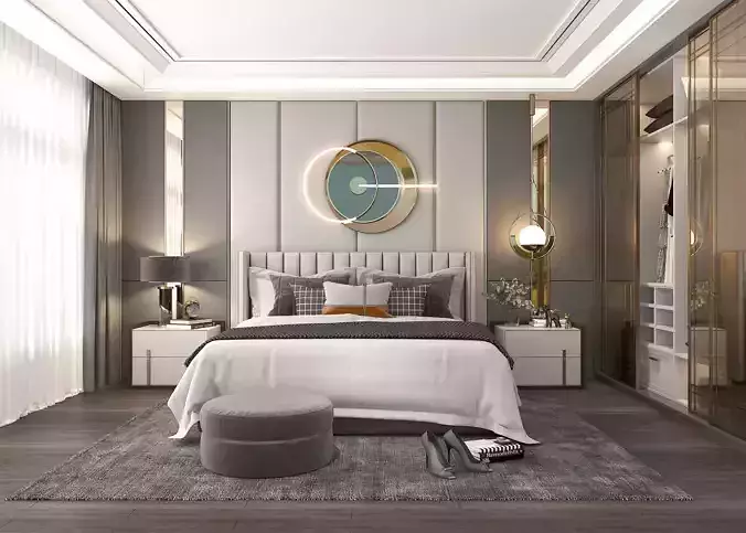 Modern Bedroom Scene 13 3D model