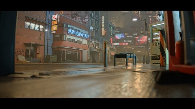 Cyberpunk City Asset Pack 3D model 3
