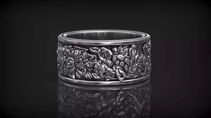 Japanese Turtle and Flower Tattoo Style Traditional Band