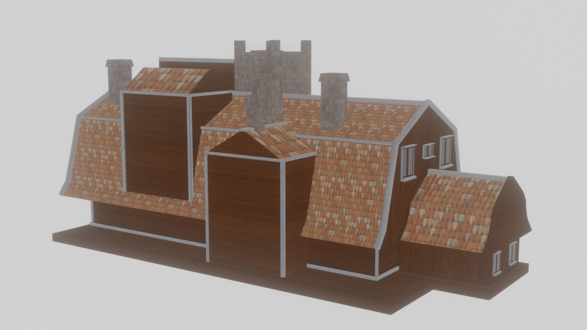 Beach House Low-poly 3D model_5