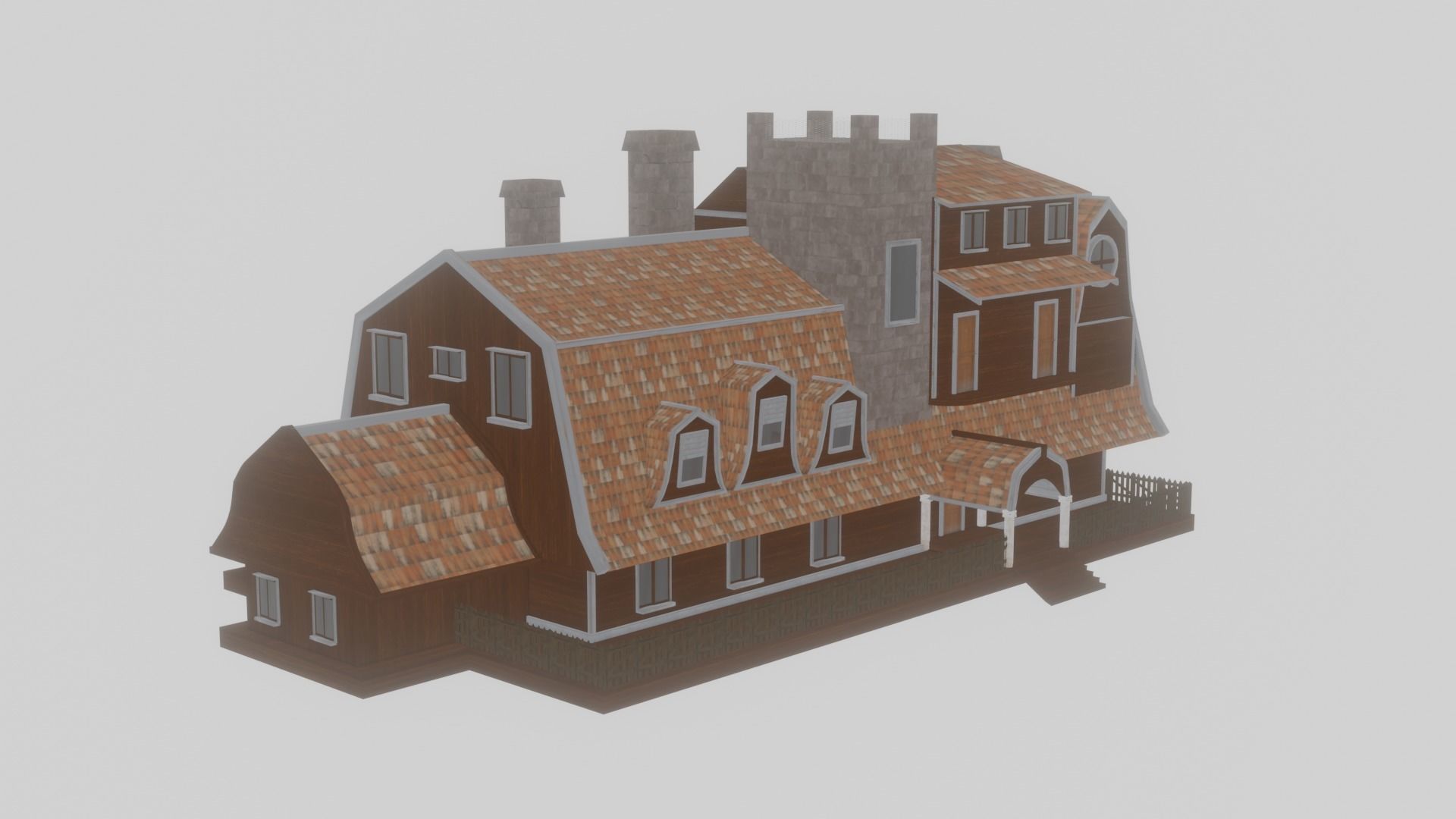 Beach House Low-poly 3D model_3