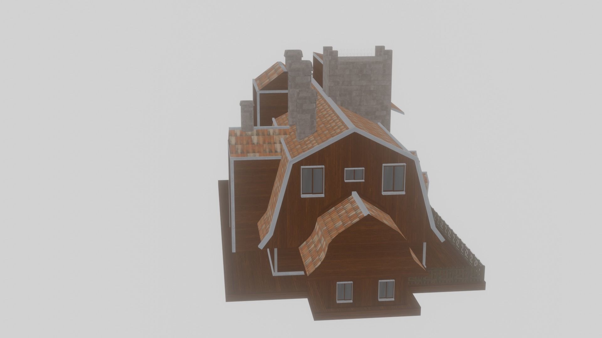 Beach House Low-poly 3D model_4