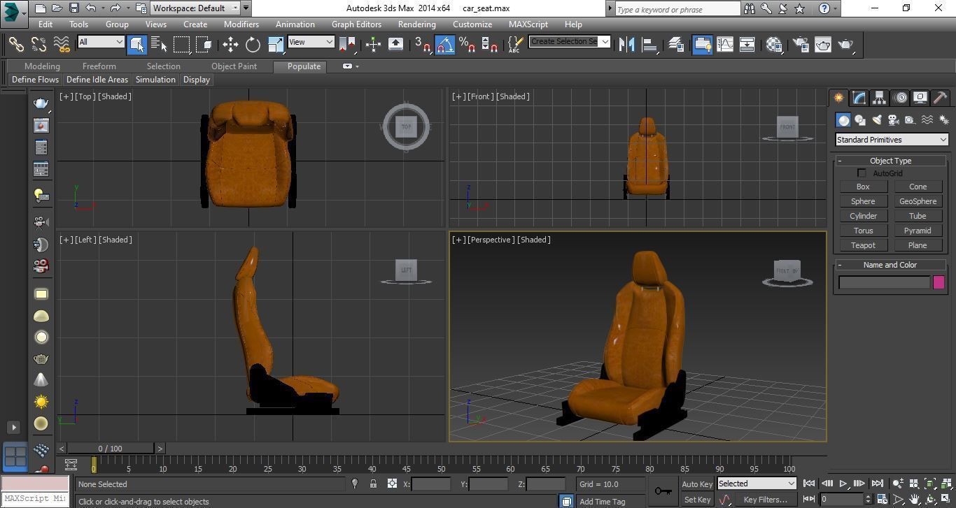 Car Seat Low-poly 3D model_18