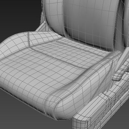 Car Seat Low-poly 3D model_17