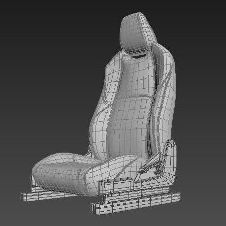 Car Seat Low-poly 3D model_16