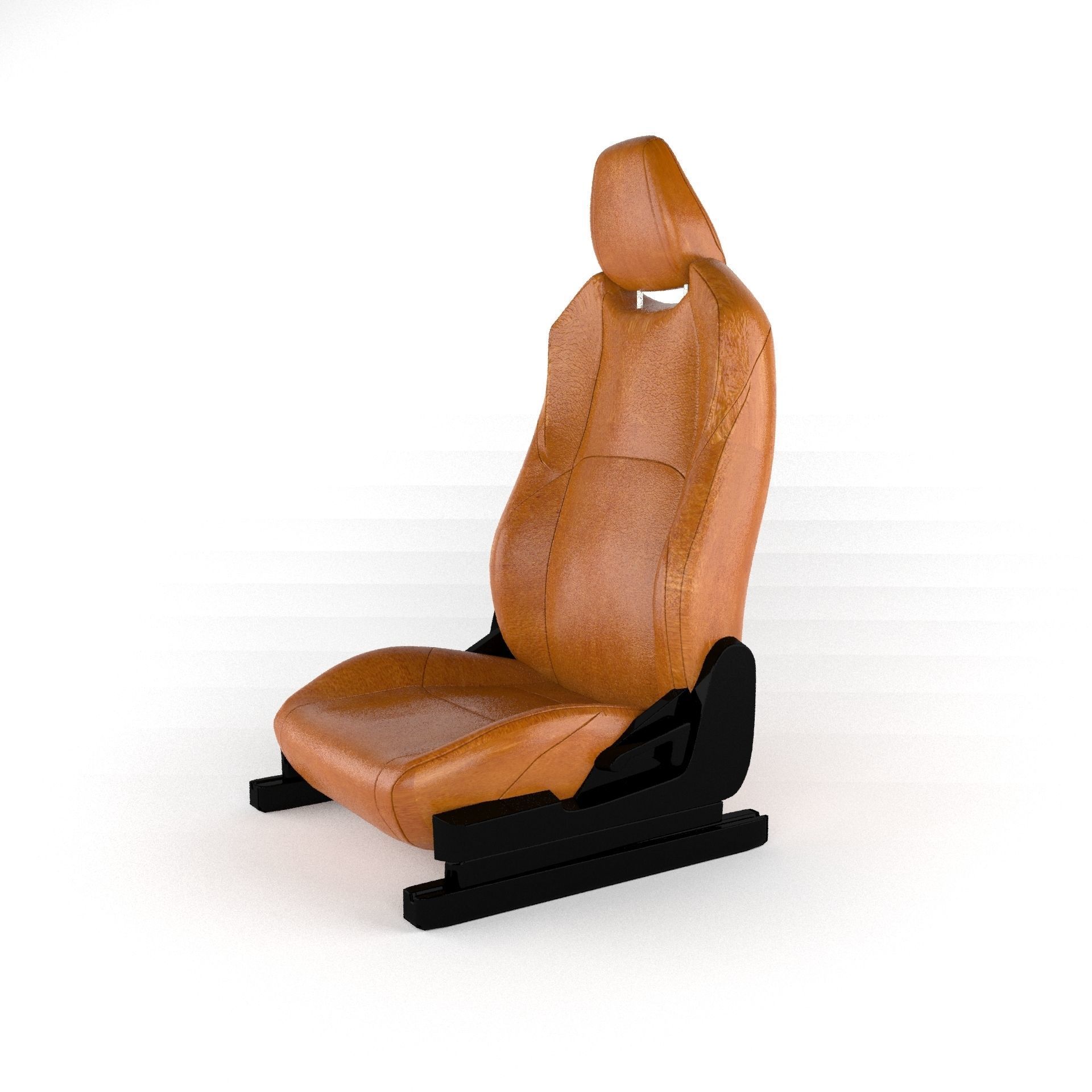 Car Seat Low-poly 3D model_3