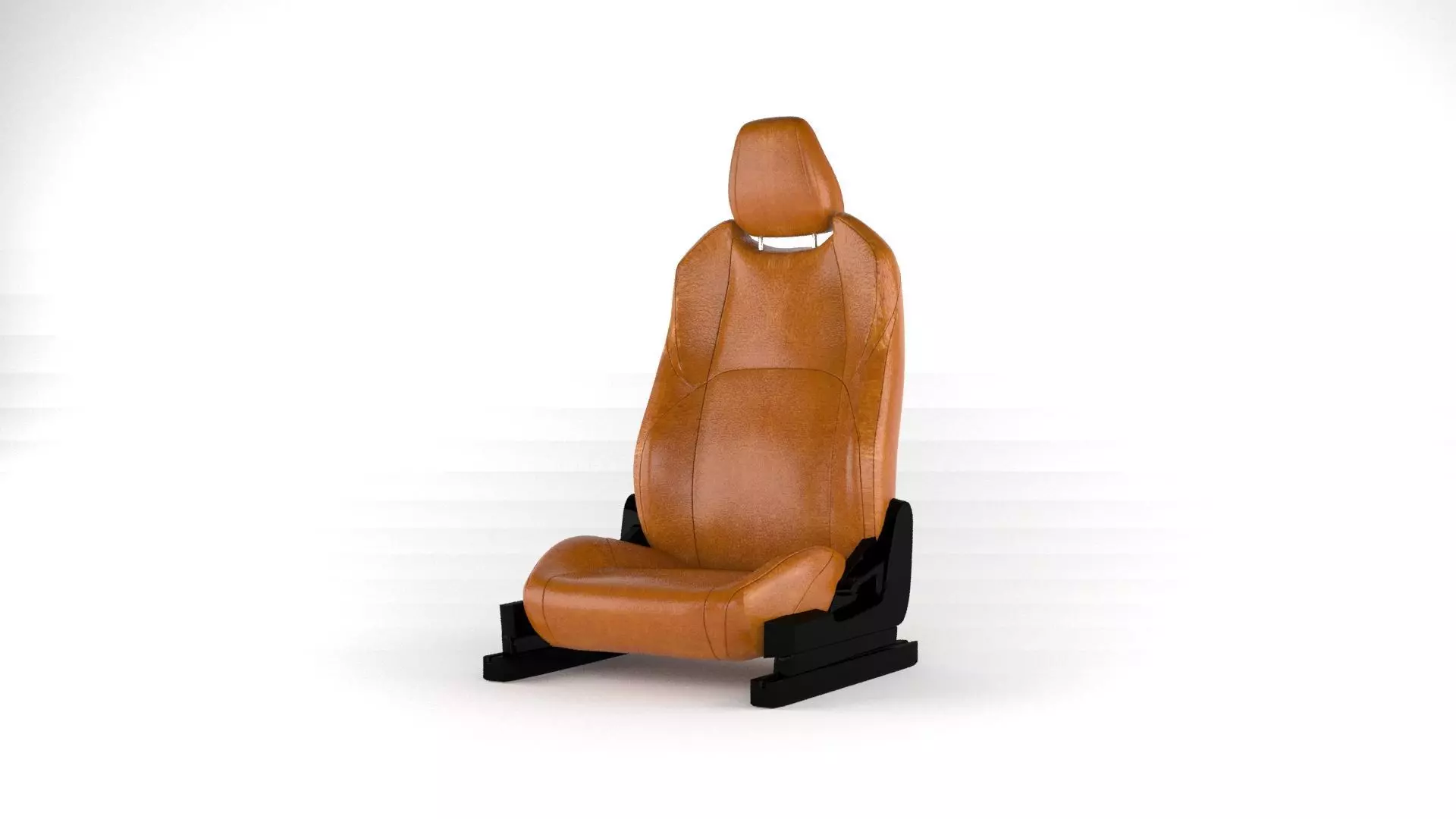 Car Seat Low-poly 3D model_0
