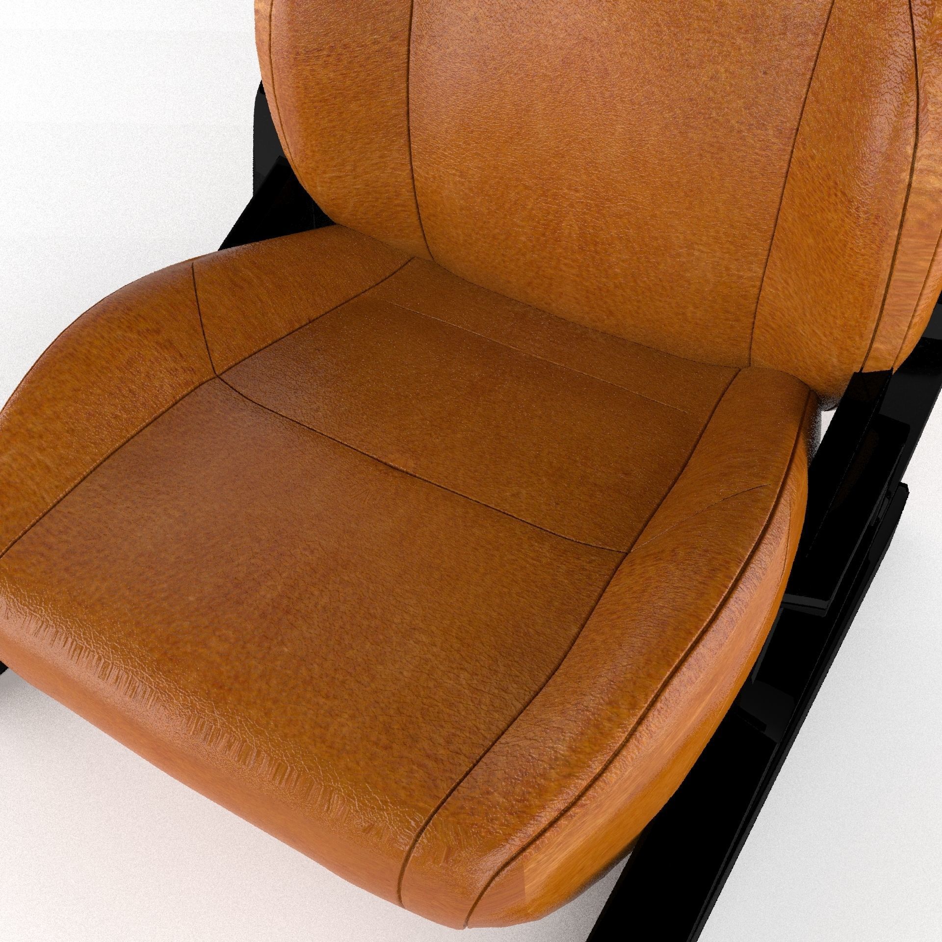 Car Seat Low-poly 3D model_10