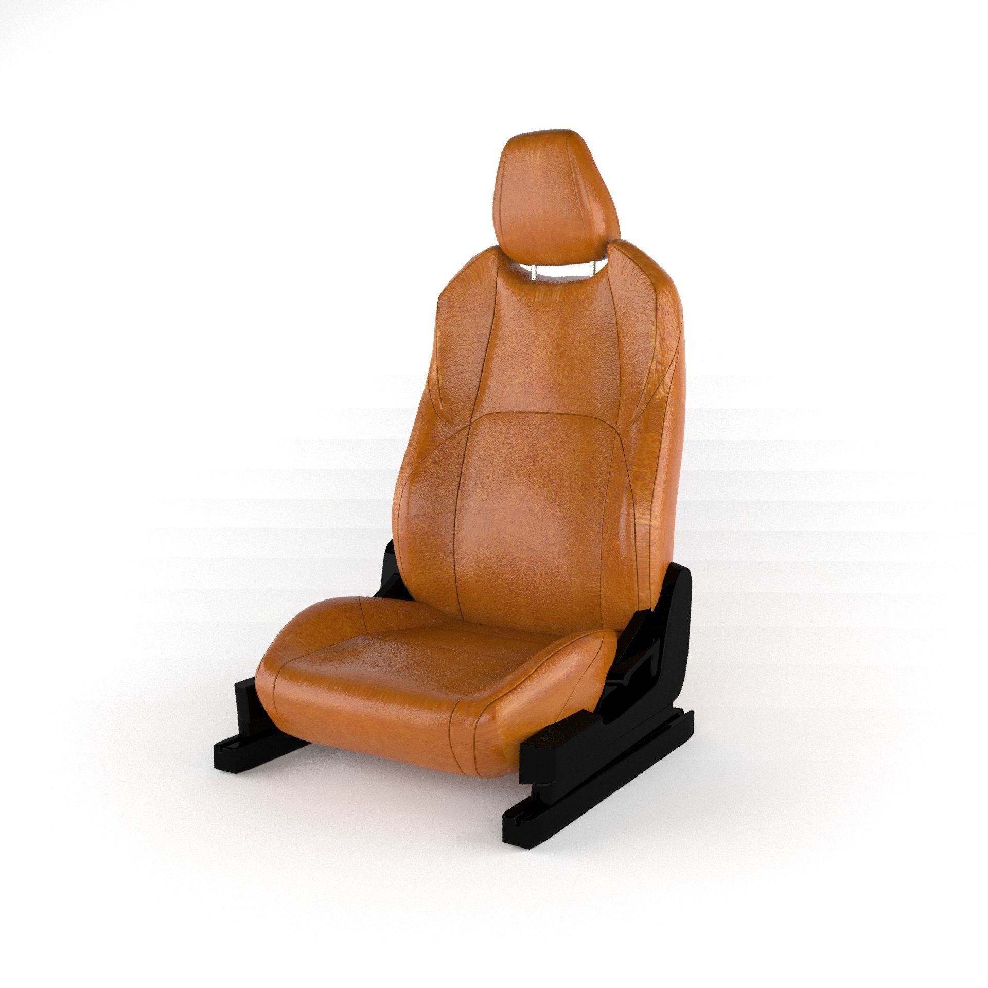 Car Seat Low-poly 3D model_1