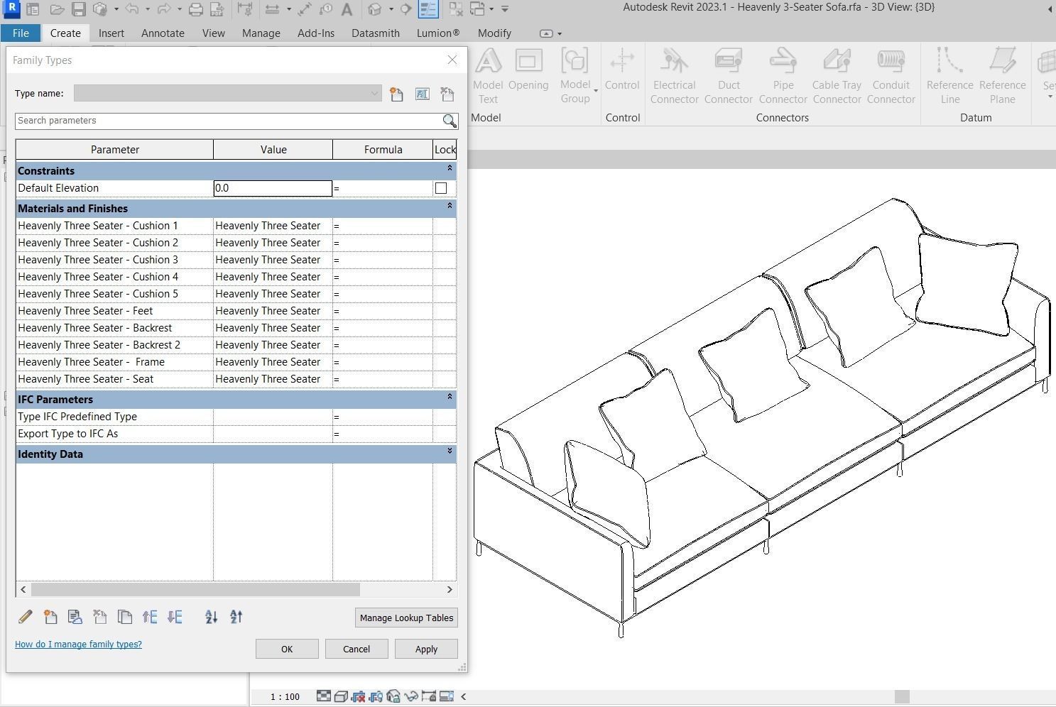 Heavenly 3-Seater Sofa 3D model_4