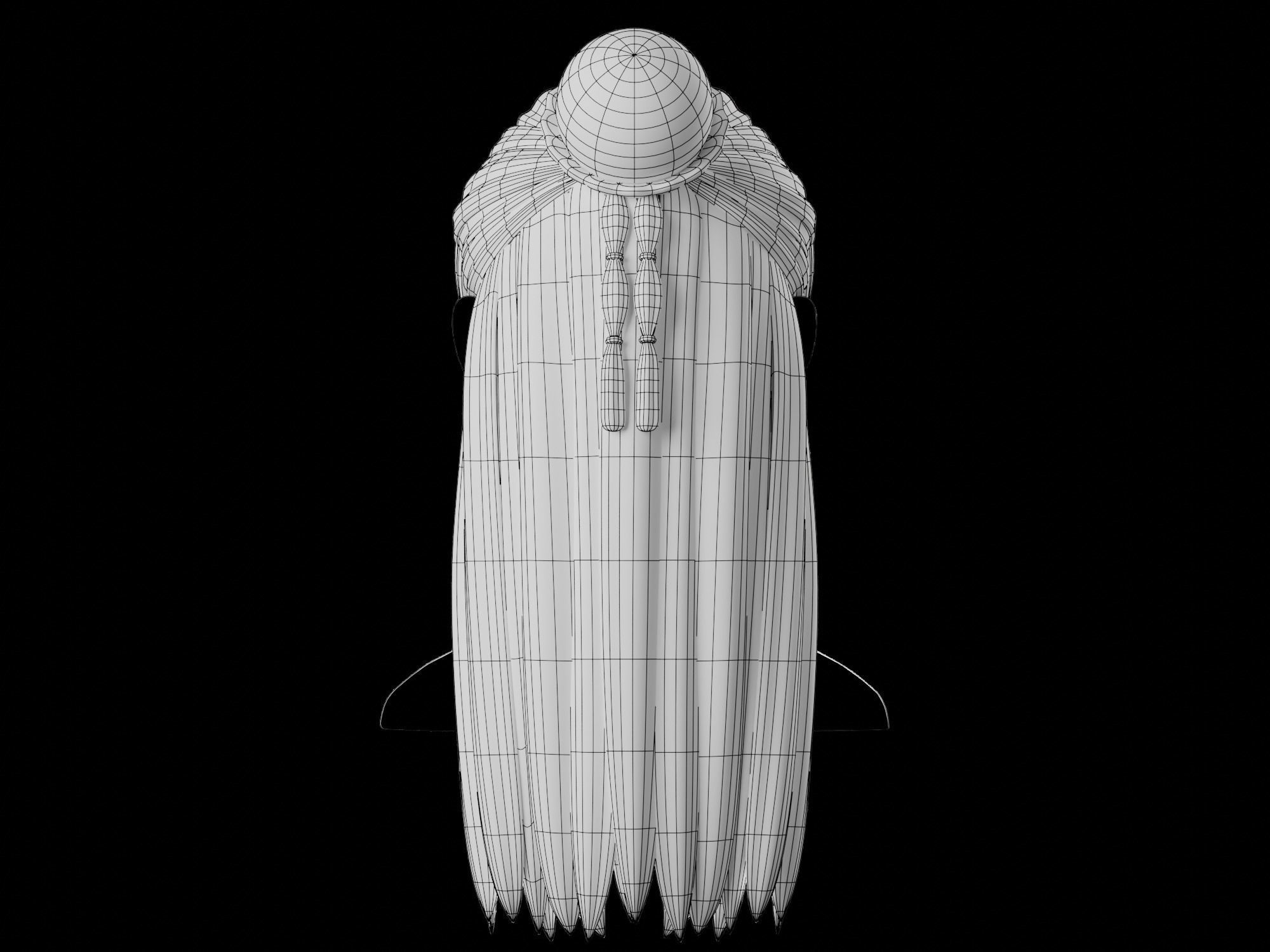 Anime hair style 08 Low-poly 3D model_13