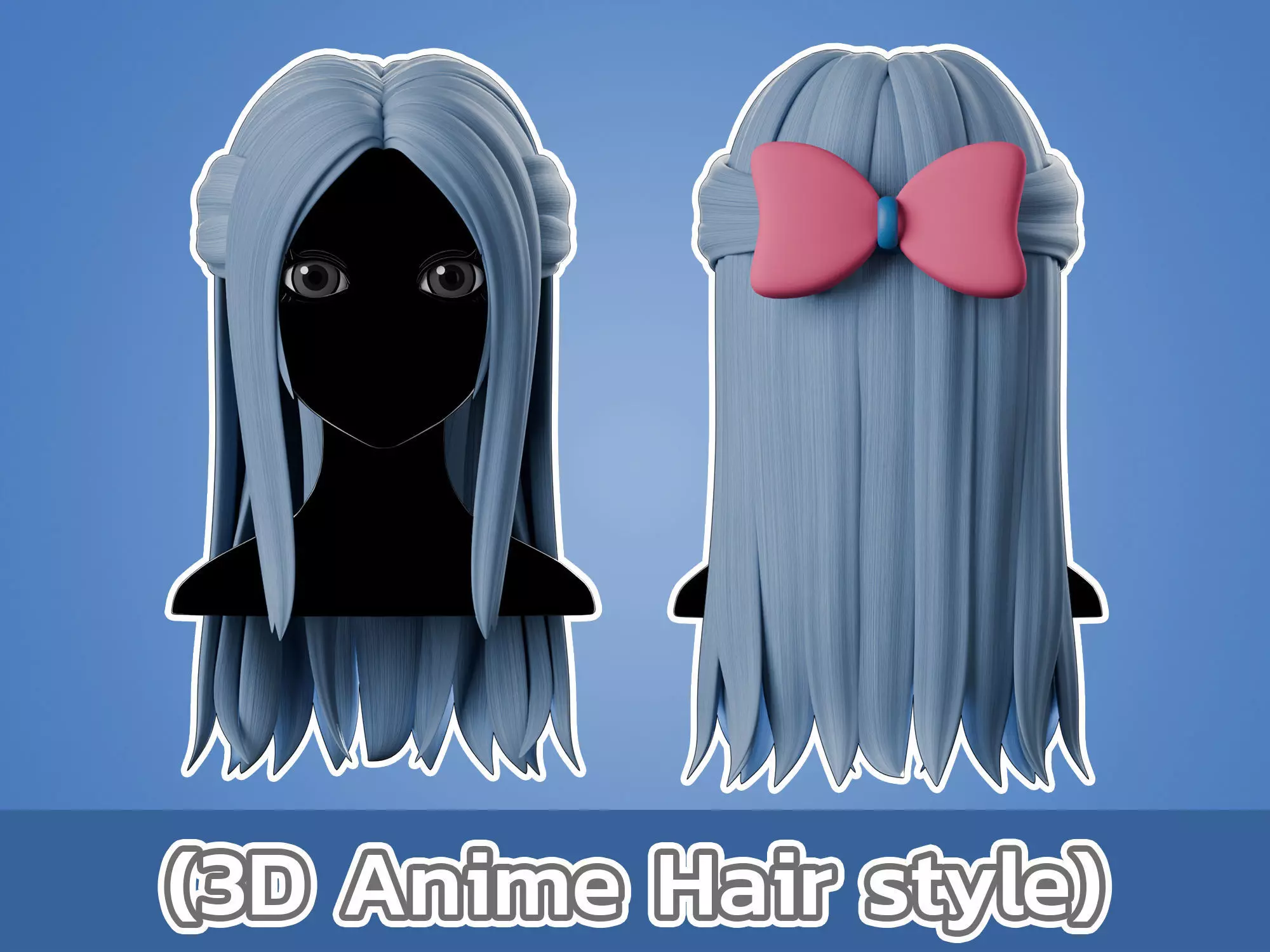 Anime hair style 10 Low-poly 3D model