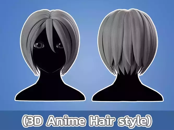 Anime hair style 11 Low-poly 3D model Anime hair style 11 Low-poly 3D model