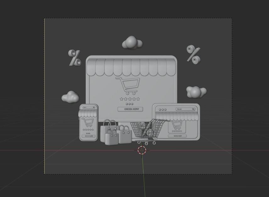 Online Store 3d Illustration Icon Pack 3D model_18