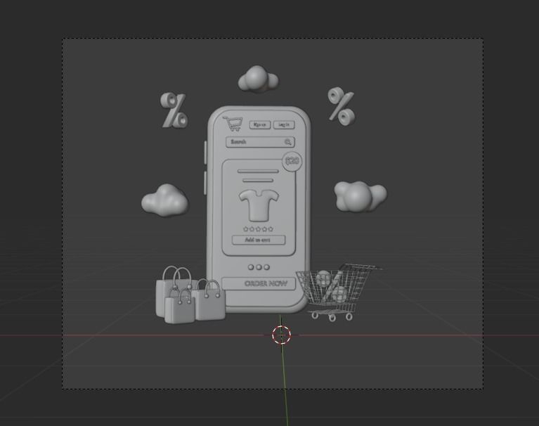 Online Store 3d Illustration Icon Pack 3D model_15