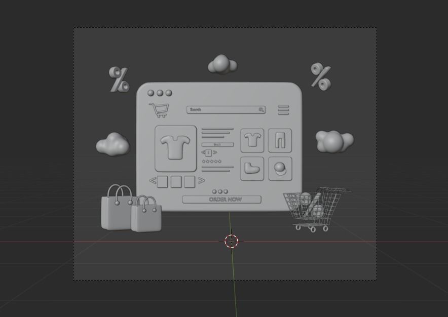 Online Store 3d Illustration Icon Pack 3D model_11