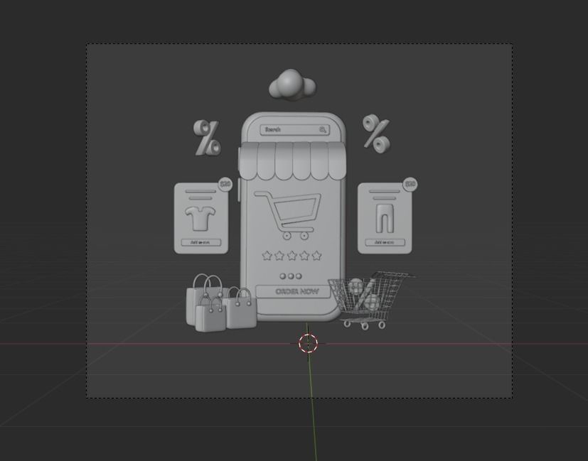 Online Store 3d Illustration Icon Pack 3D model_16