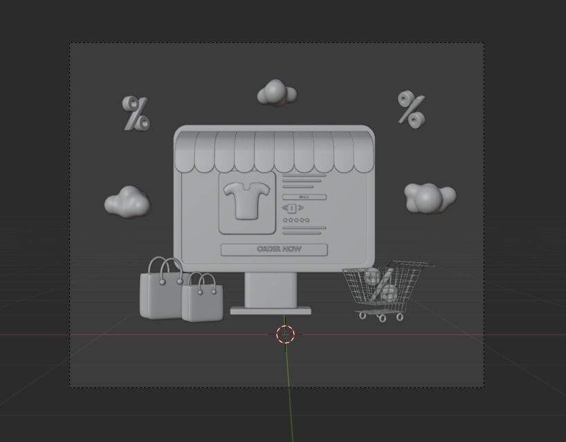 Online Store 3d Illustration Icon Pack 3D model_12