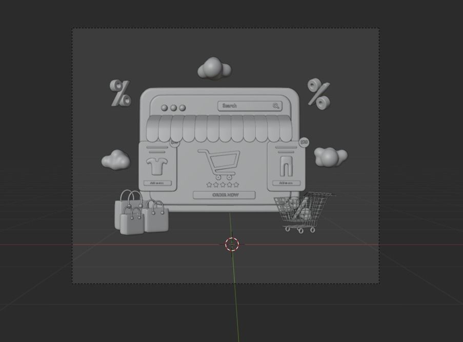 Online Store 3d Illustration Icon Pack 3D model_17