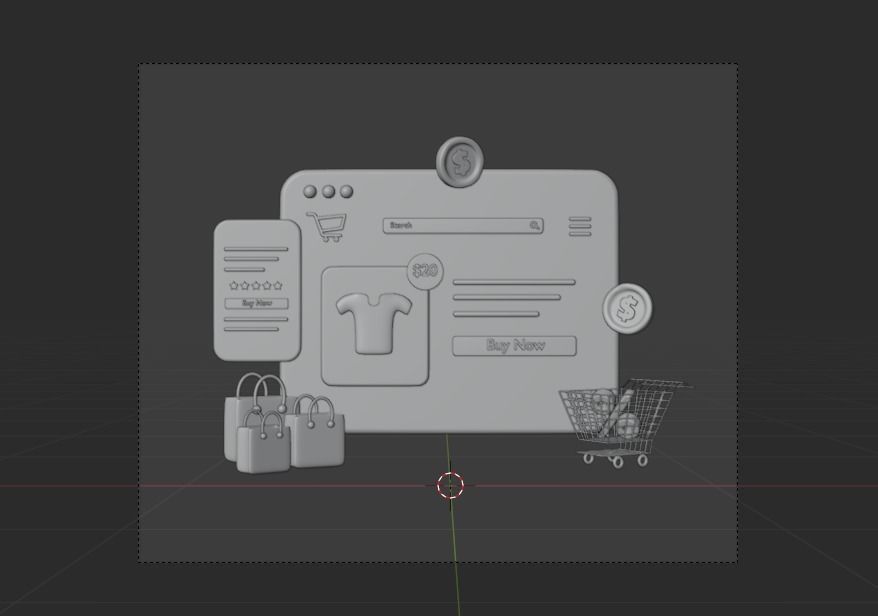 Online Store 3d Illustration Icon Pack 3D model_13