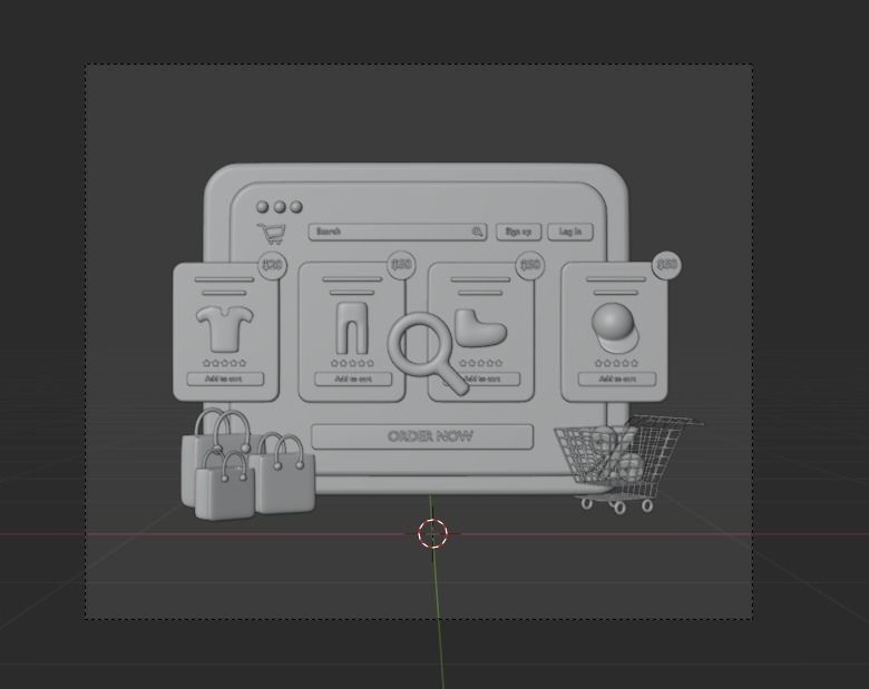 Online Store 3d Illustration Icon Pack 3D model_14