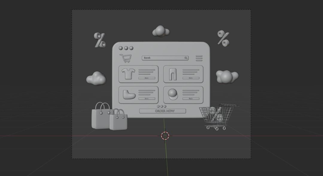 Online Store 3d Illustration Icon Pack 3D model_10