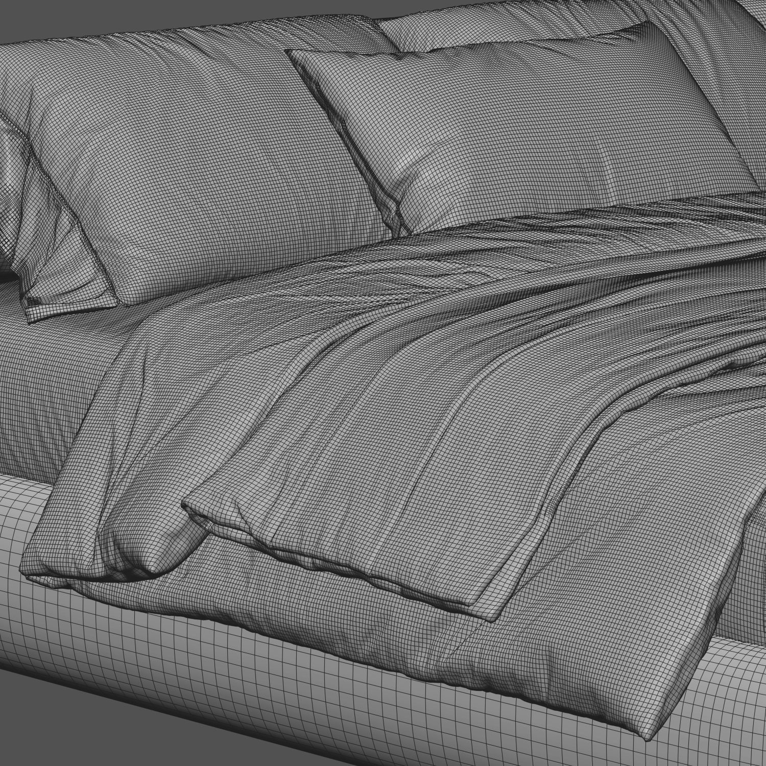 Boucle Bed 3D model_2