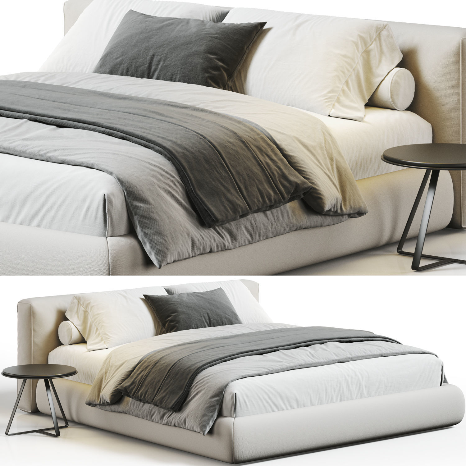 Boucle Bed 3D model_3