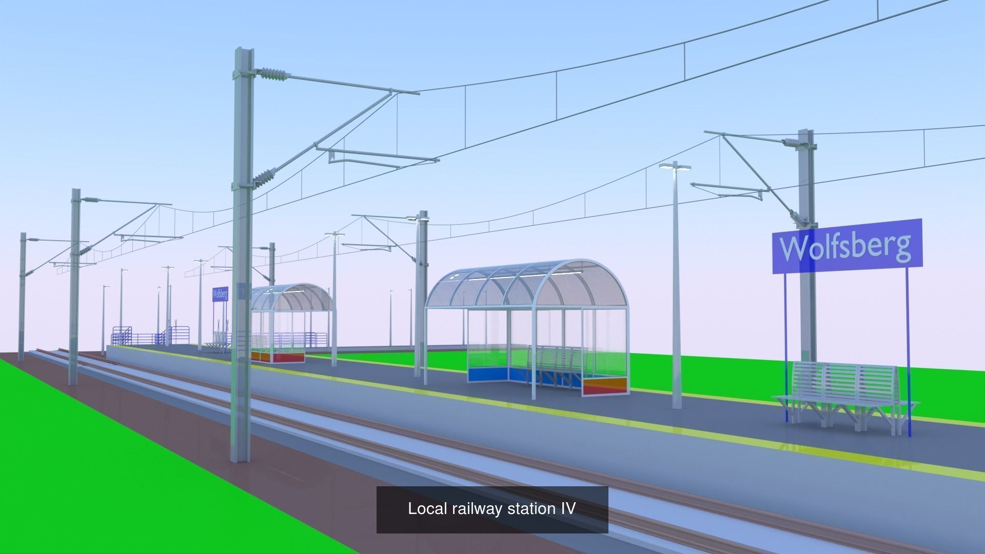 Railway station and bridge IV 3D Model Collection_7