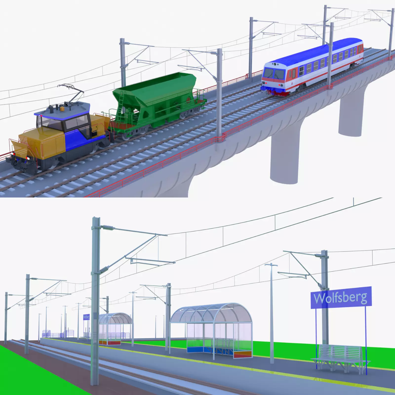 Railway station and bridge IV 3D Model Collection_0