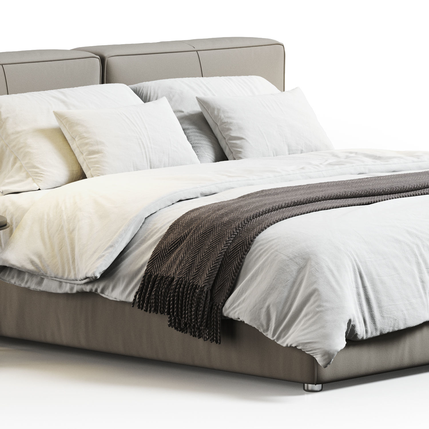 Loft Double Bed 3D model_6