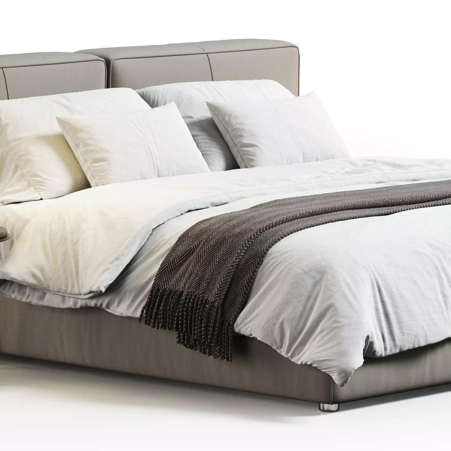 Loft Double Bed 3D model_0