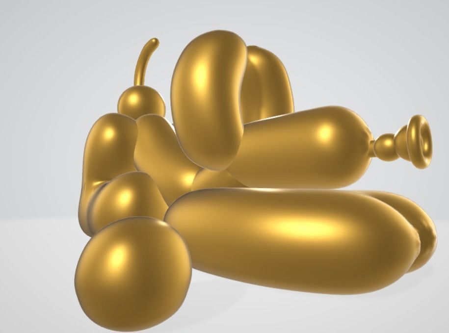 Dog Balloon 3D model 3D print model_6