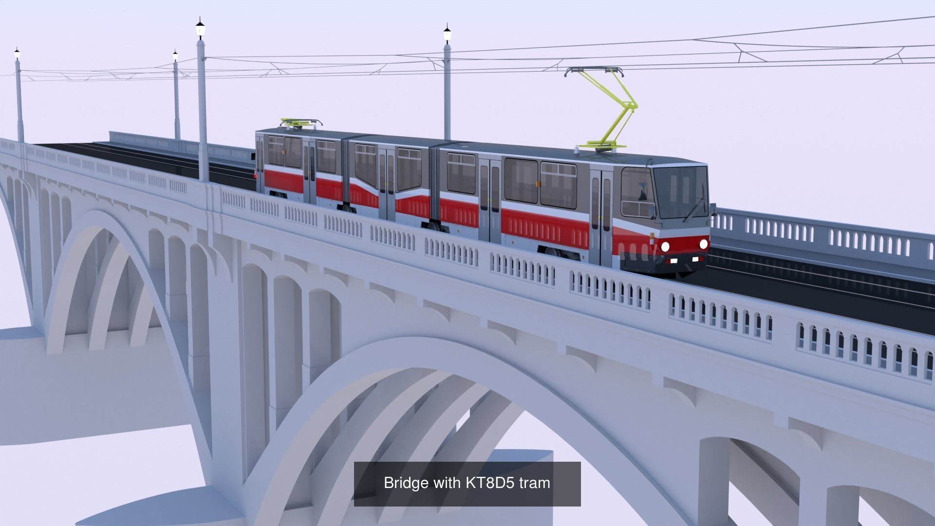 Tram and train bridge 3D Model Collection_6