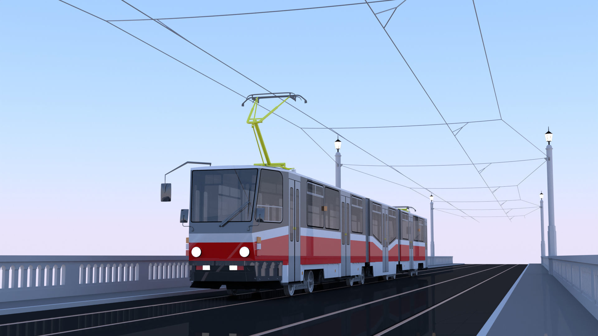 Tram and train bridge 3D Model Collection_9