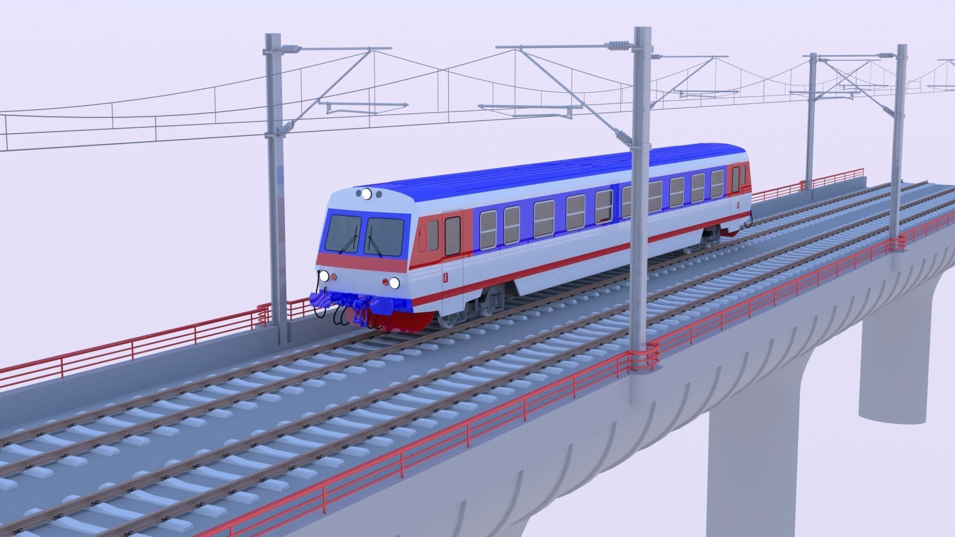Tram and train bridge 3D Model Collection_4