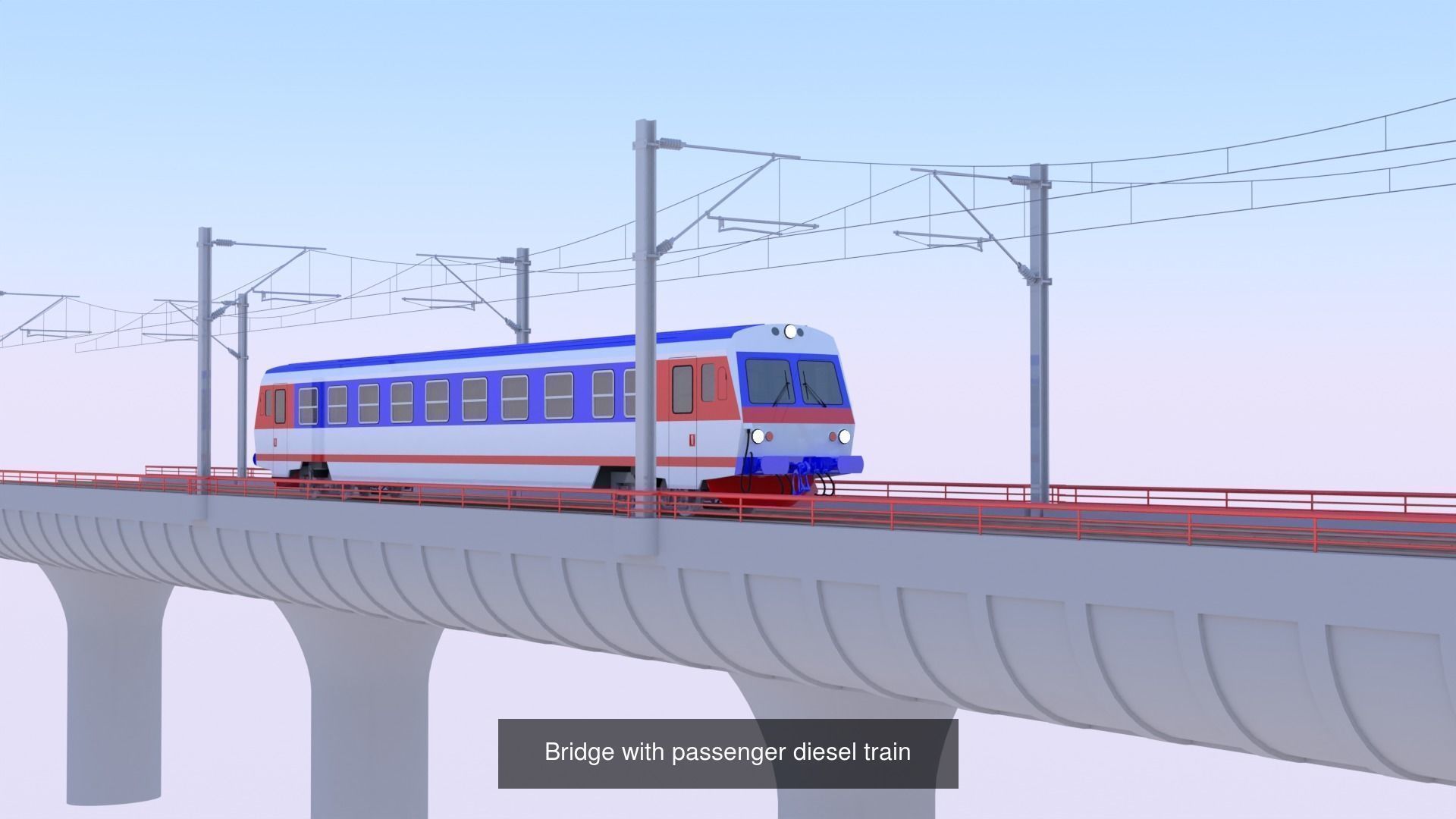 Tram and train bridge 3D Model Collection_1