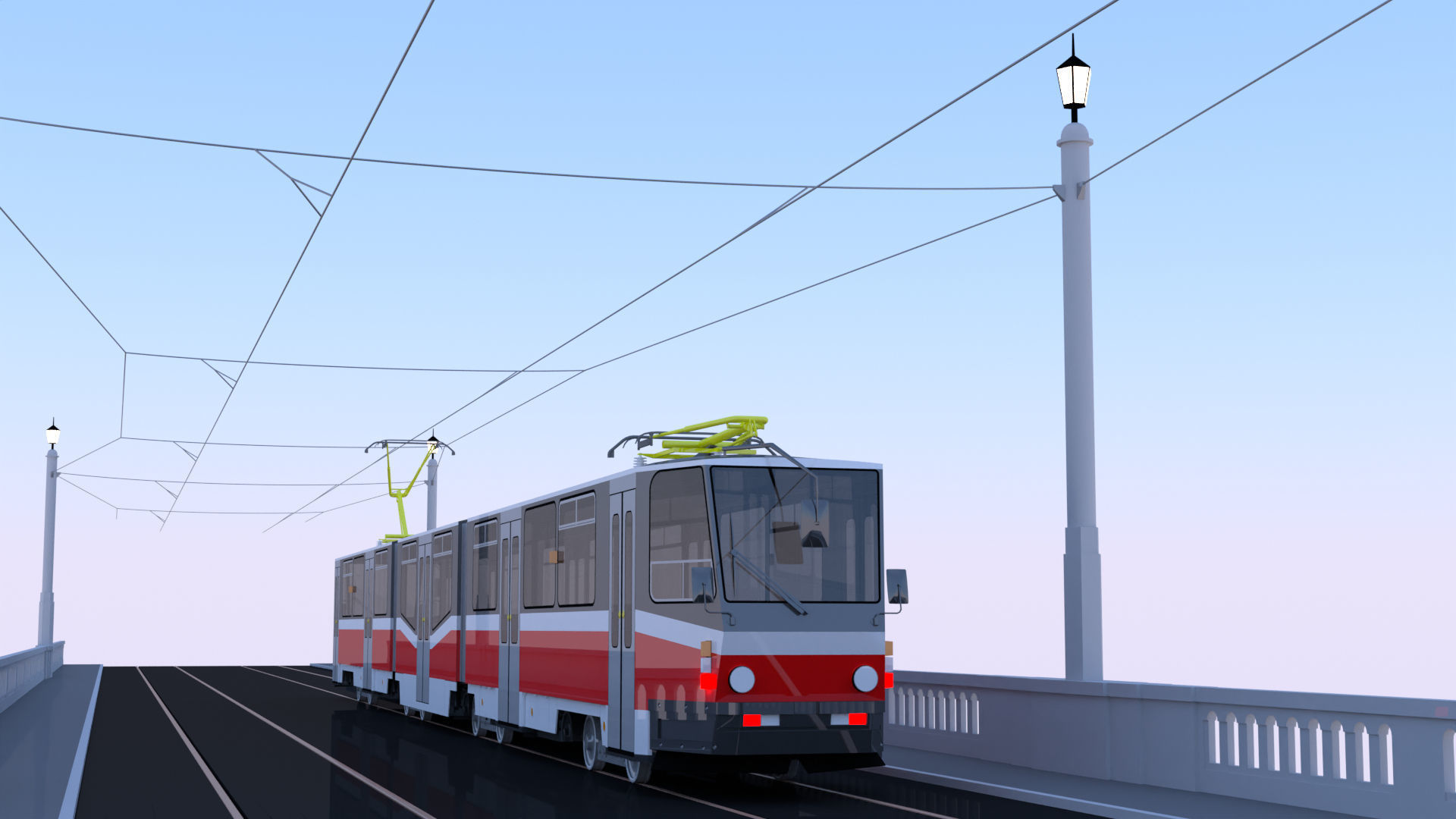 Tram and train bridge 3D Model Collection_11