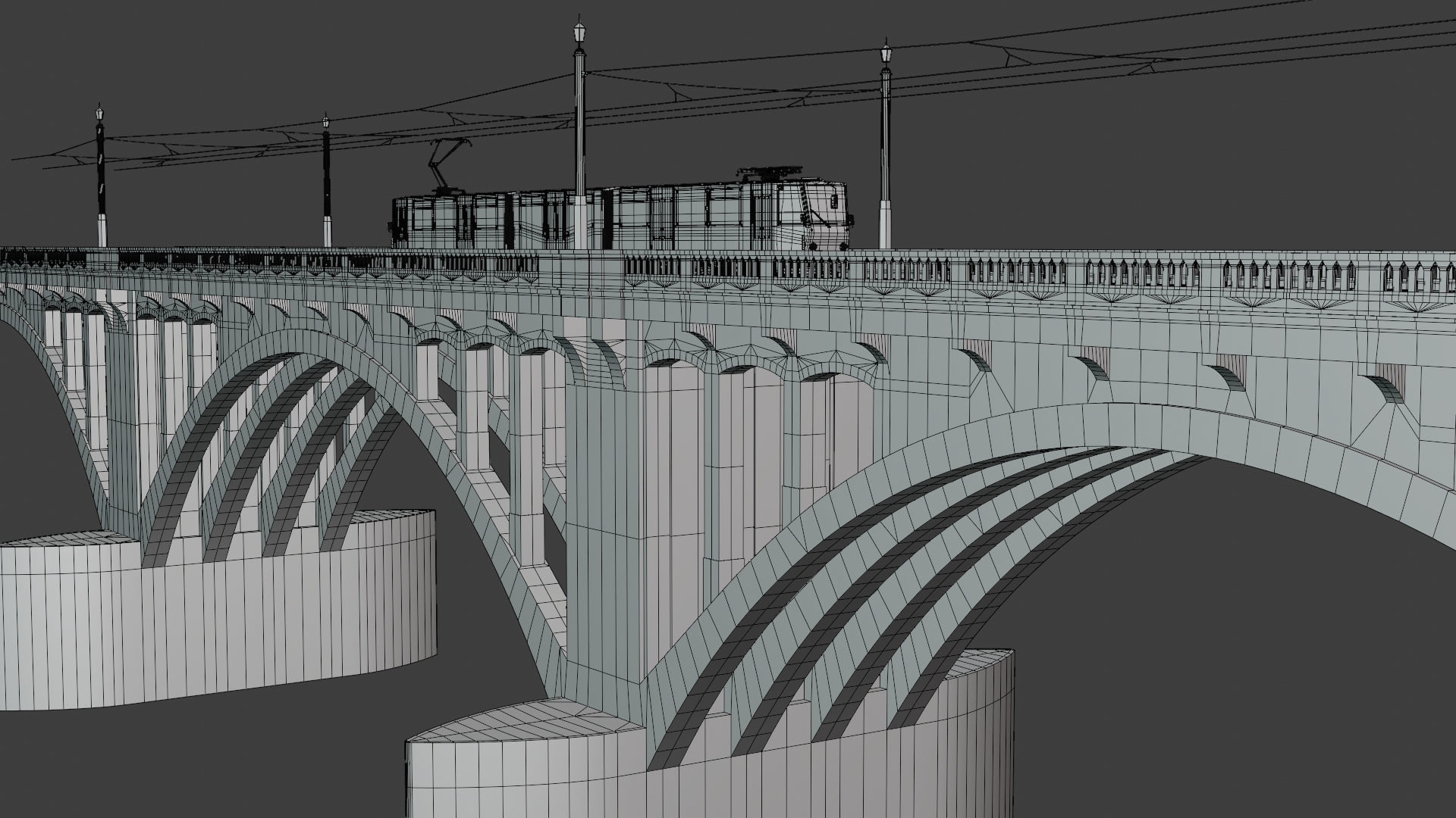 Tram and train bridge 3D Model Collection_8