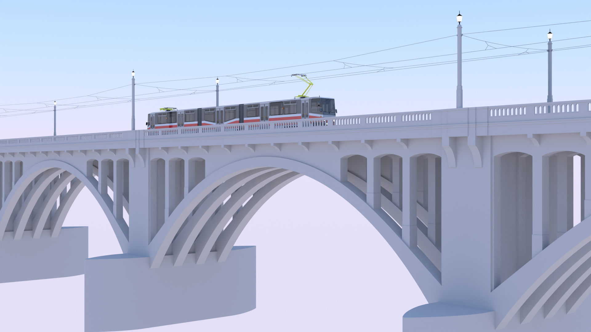 Tram and train bridge 3D Model Collection_7