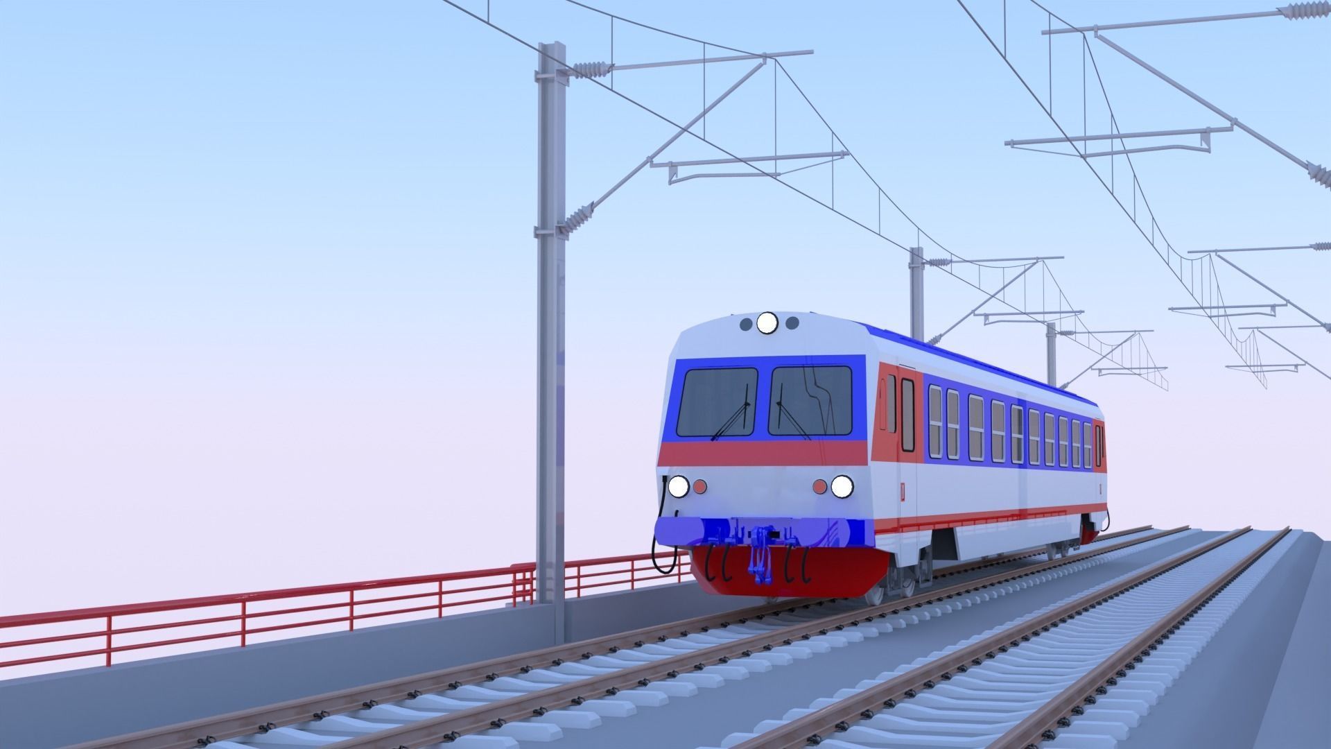 Tram and train bridge 3D Model Collection_3