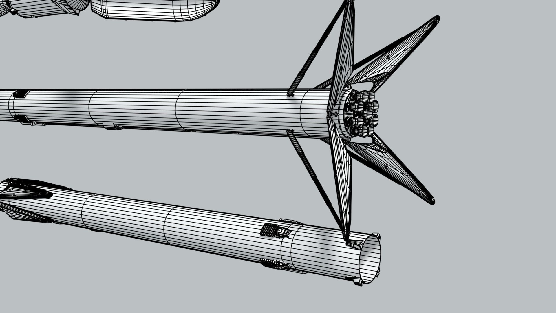 SpaceX Falcon 9 Rocket - Used and Unused 3D model_15