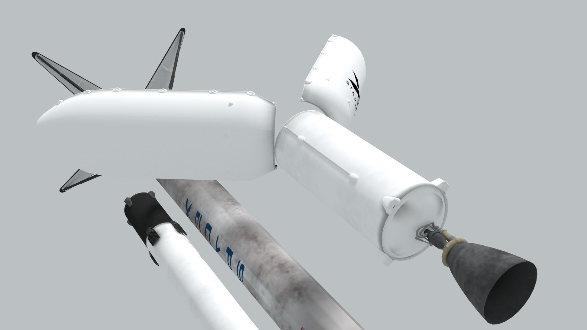 SpaceX Falcon 9 Rocket - Used and Unused 3D model_14