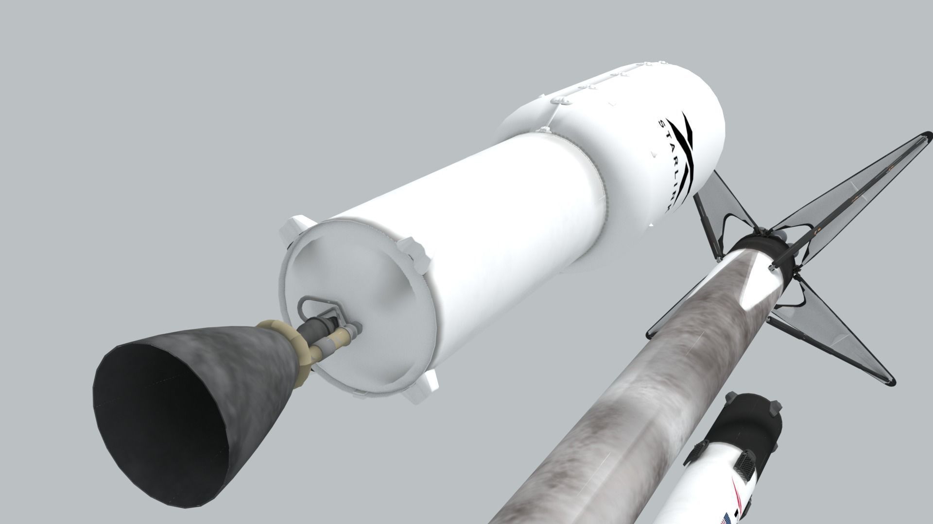 SpaceX Falcon 9 Rocket - Used and Unused 3D model_28