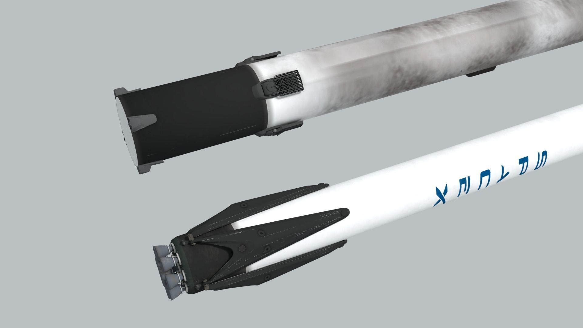 SpaceX Falcon 9 Rocket - Used and Unused 3D model_2