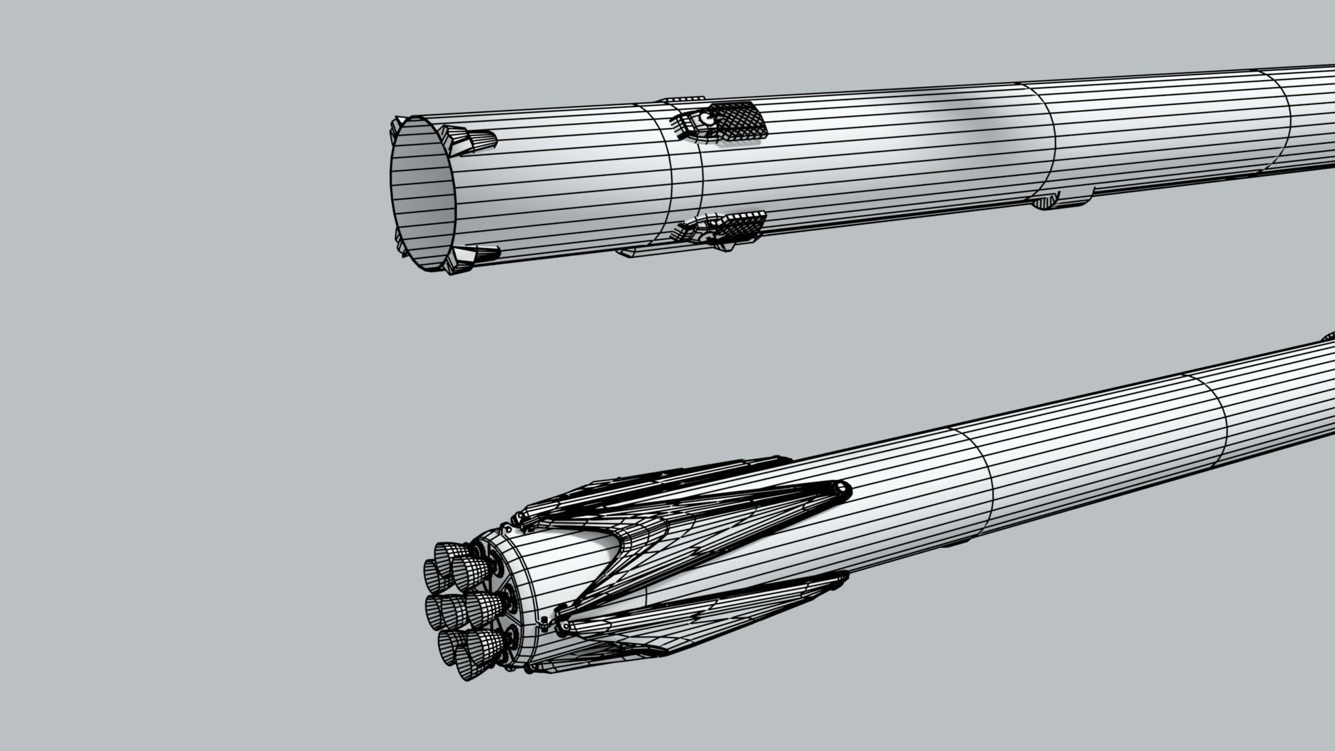 SpaceX Falcon 9 Rocket - Used and Unused 3D model_17