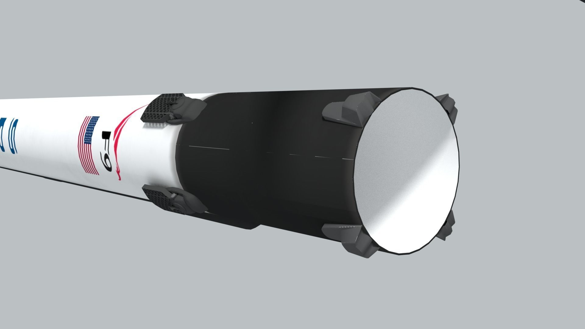 SpaceX Falcon 9 Rocket - Used and Unused 3D model_11