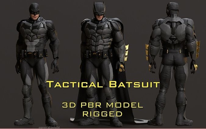 Tactical Batsuit Renderable rigged Low-poly 3D model