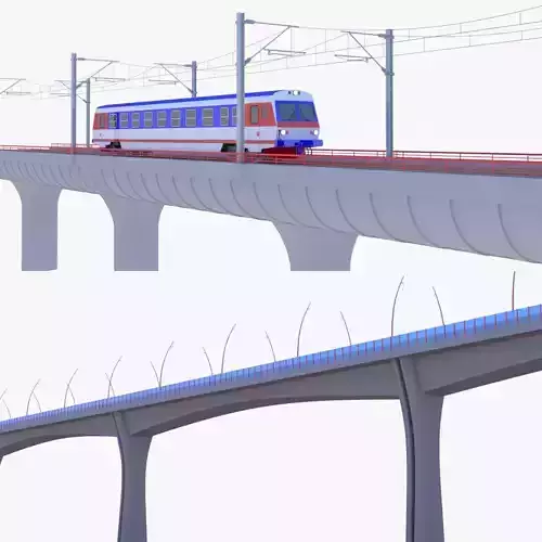 Road and railway bridge II 3D Model Collection