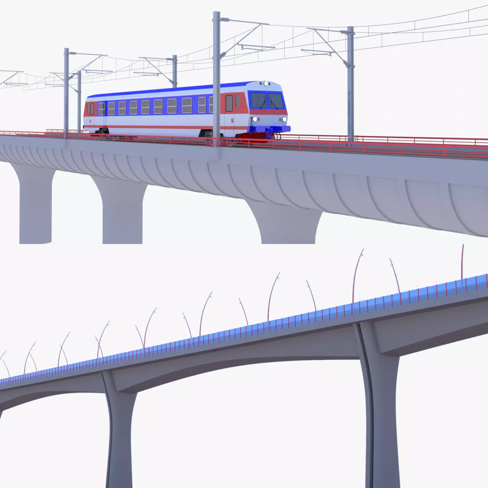 Road and railway bridge II 3D Model Collection_0